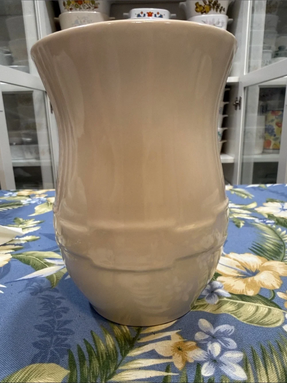 Longaberger Cream Glossy Ceramic Vase